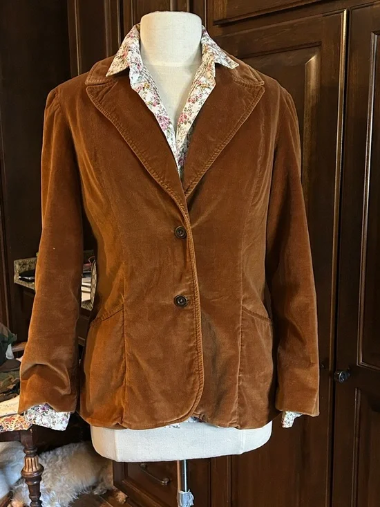 Paddle Saddle 1970’s Brown Velvet Blazer Sz M Union Made - Picture 1 of 7